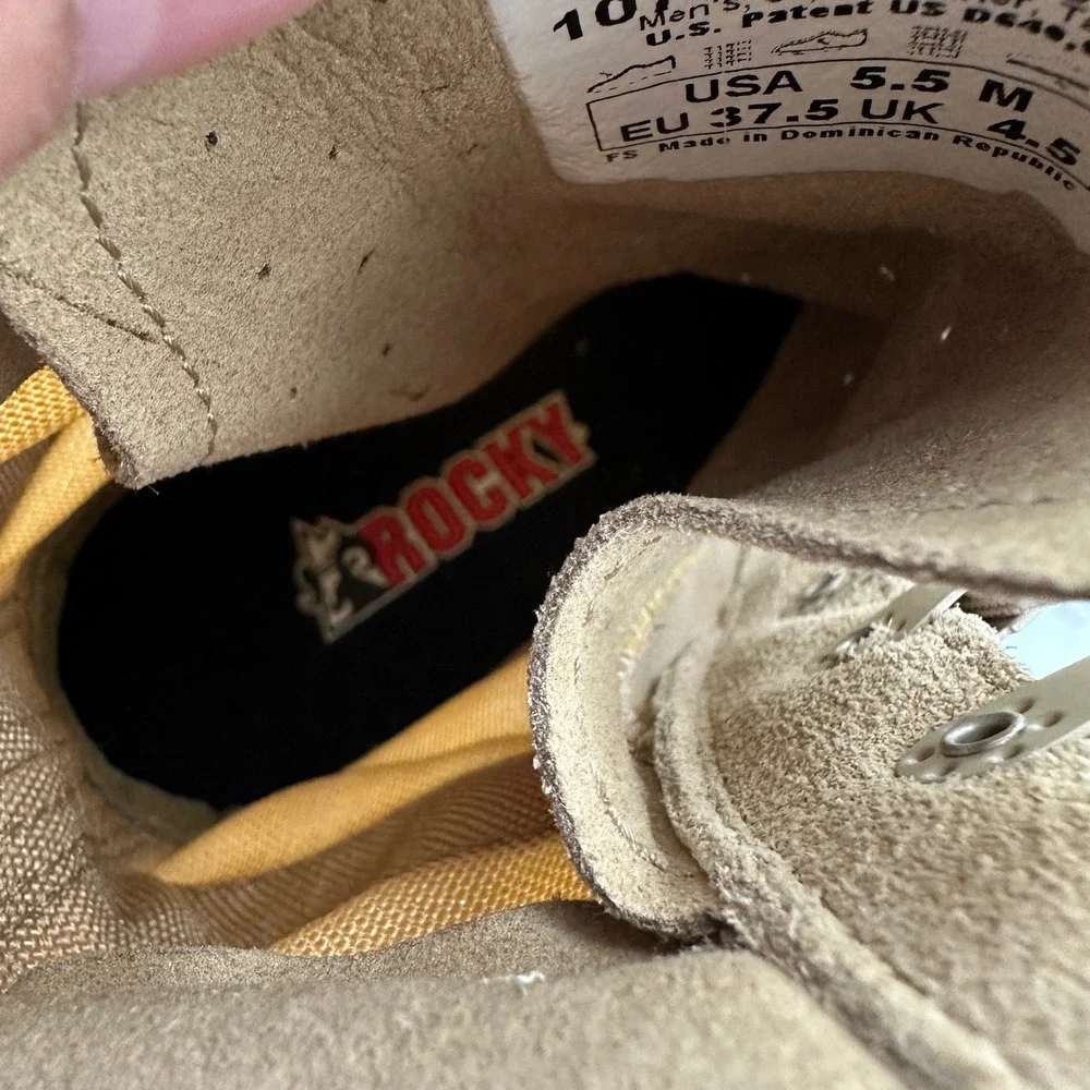 Rocky Outdoor Gear C4Trainer Tan Suede Leather Military‎ Tactical Boots Mens 5.5